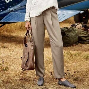 Sundance Westport Pleated Tencel Straight Leg Dress Pants Tan Beige 2P